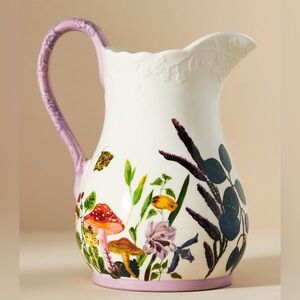 NWT Nathalie Lete for Anthropologie Marais Handpainted Stoneware Pitcher